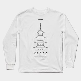 Osaka Minimal Black Line Design Long Sleeve T-Shirt